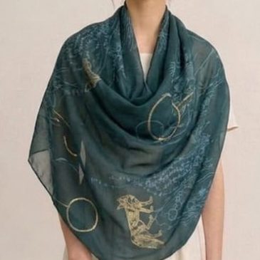 Grand foulard vert – Botanique fantastique