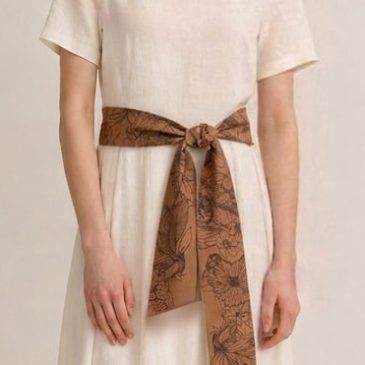 Foulard ruban bronze